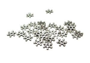 snowflake silver daisy spacer beads