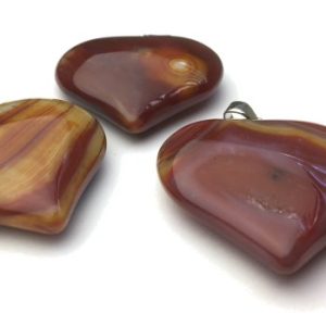 red agate gemstone heart pendant