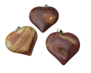red agate gemstone heart pendant