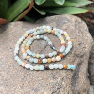 faceted amazonite gemstone round beads 4mm natural crystals