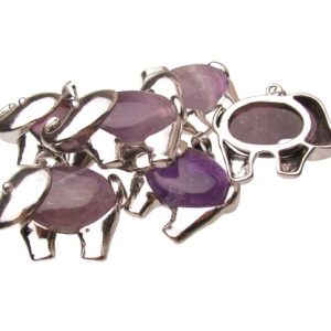 amethyst elephant pendant