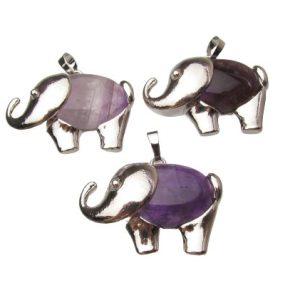 amethyst elephant pendant