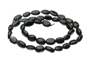 black agate gemstone pebble nugget beads