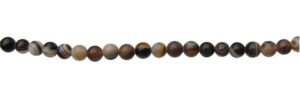 black brown banded agate gemstone round beads 6mm