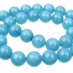 blue sponge quartz 14mm round beads