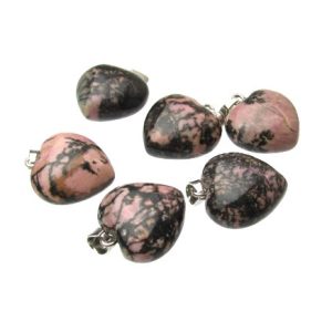 rhodonite heart pendant