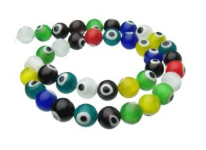 evil eye glass round beads 10mm