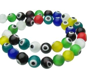 evil eye glass round beads 10mm