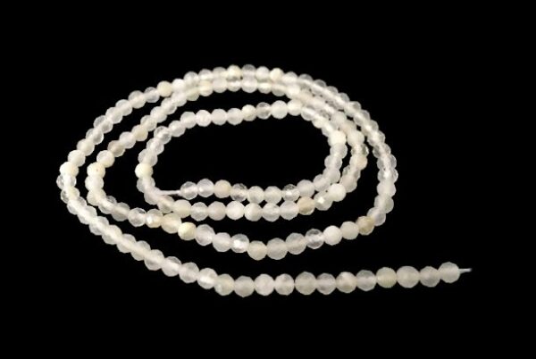 moonstone faceted round beads 3mm