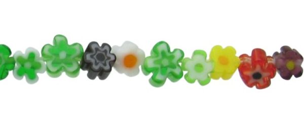 4mm millefiori slice flower glass beads