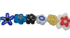 6mm flower slice glass millefiori beads