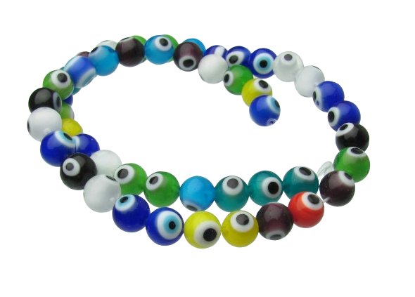 8mm evil eye glass beads