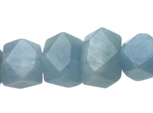 aquamarine faceted nugget gemstone beads