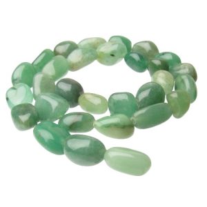 green aventurine nugget gemstone beads