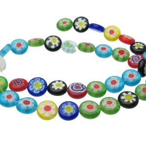millefiori flower disc beads 10mm