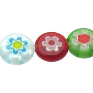 millefiori flower disc beads 10mm