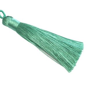 mint green tassel mala making