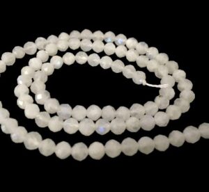 Moonstone faceted round gemstone beads 4mm