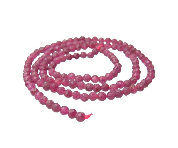 real ruby gemstoned beads 3mm
