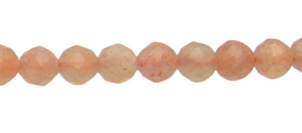 sunstone 3mm faceted round beads natural gemstone