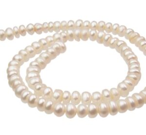 white rondelle freshwater pearls