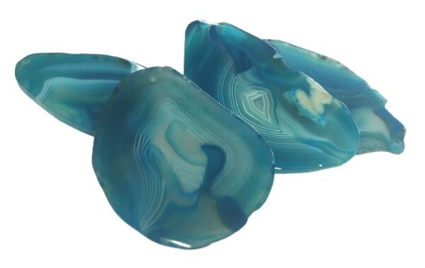 blue agate slice pendant