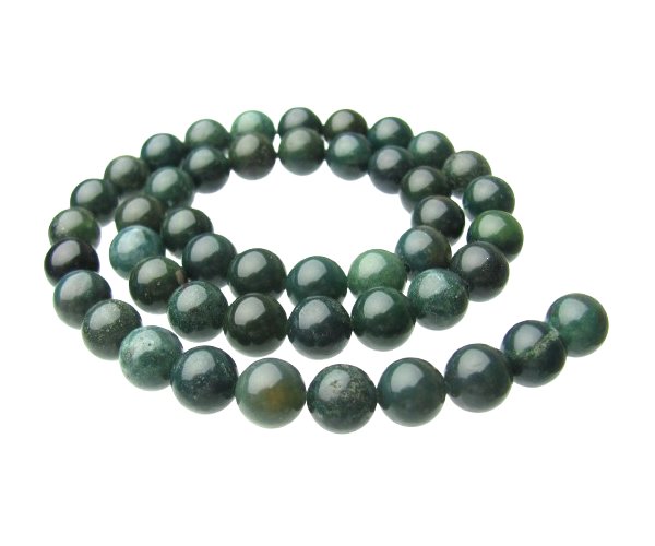 moss agate 8mm round gemstone beads