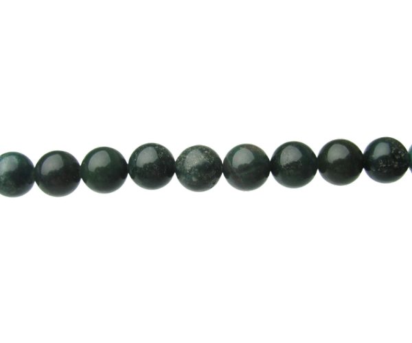moss agate 8mm round gemstone beads