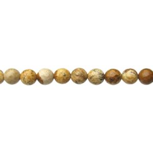 picture jasper faceted 6mm round gemstone beads