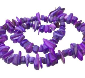 purple shell chip beads