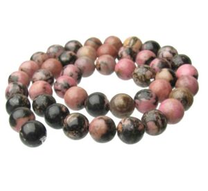 rhodonite 8mm round gemstone beads