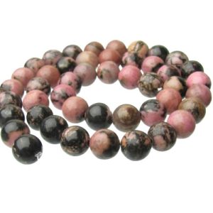 rhodonite 8mm round gemstone beads