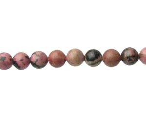 rhodonite 8mm round gemstone beads