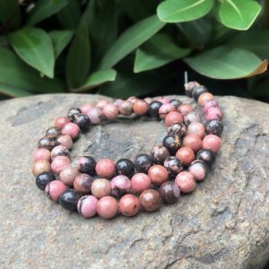 rhodonite gemstone round beads 6mm