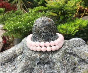 rose quartz matte 8mm round gemstone beads