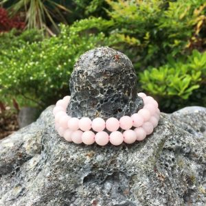 rose quartz matte 8mm round gemstone beads