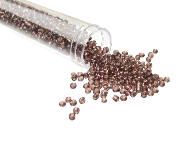 mauve seed beads size 8/0