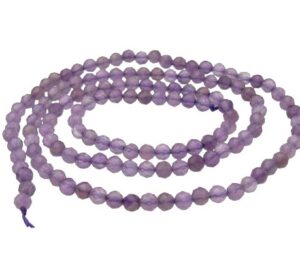 amethyst faceted 3mm beads natural gemstone