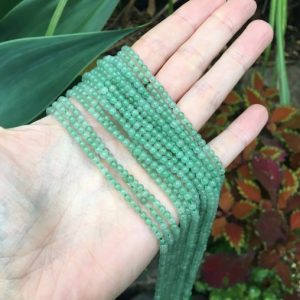 green aventurine round 3mm gemstone beads