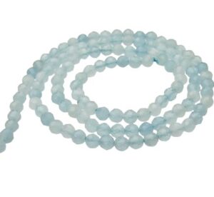 aquamarine faceted 3mm round beads