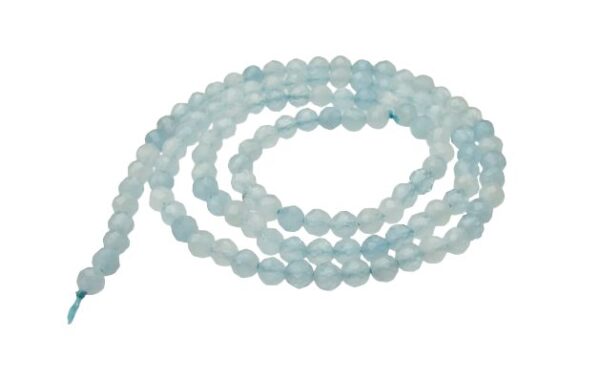 aquamarine faceted 3mm round beads