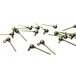 bronze stud earrings with loop
