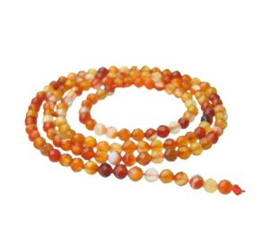carnelian faceted 3mm round gemstone beads