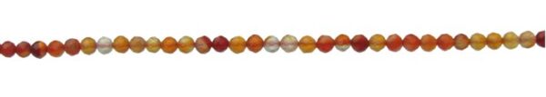 carnelian faceted 3mm round beads