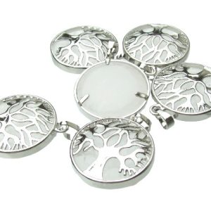 clear quart tree of life pendant