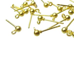 gold stud earrings with loop