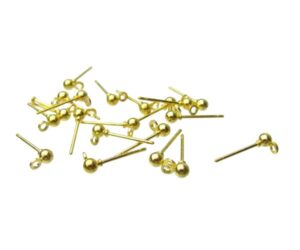 gold stud earrings with loop beading jewellery making