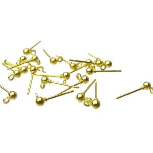 gold stud earrings with loop beading jewellery making