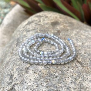 labradorite gemstone round beads tiny faceted 3mm