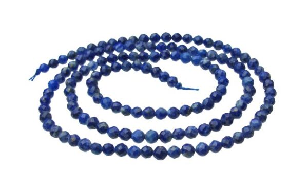 lapis lazuli faceted 3mm round gemstone beads